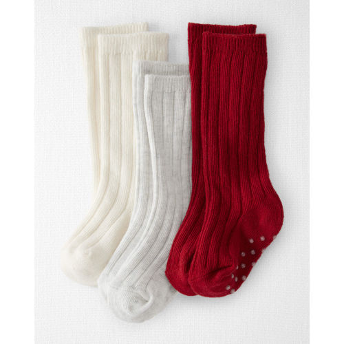 Baby Girl 3-Pack Knee-High No-Slip Socks Made with Organic Cotton - Little Planet | Carter's