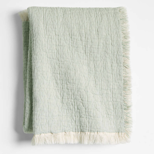 Supersoft Organic Cotton Gauze Verte Green Baby Stroller Blanket