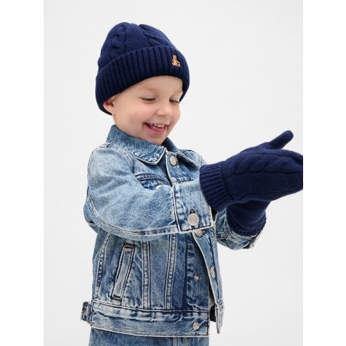 Baby & Toddler CashSoft Cable-Knit Beanie & Mittens Set