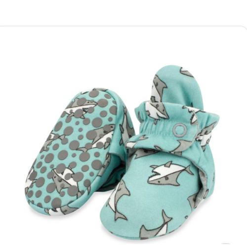 Baby Sharks Organic Cotton Gripper Baby Bootie – Zutano