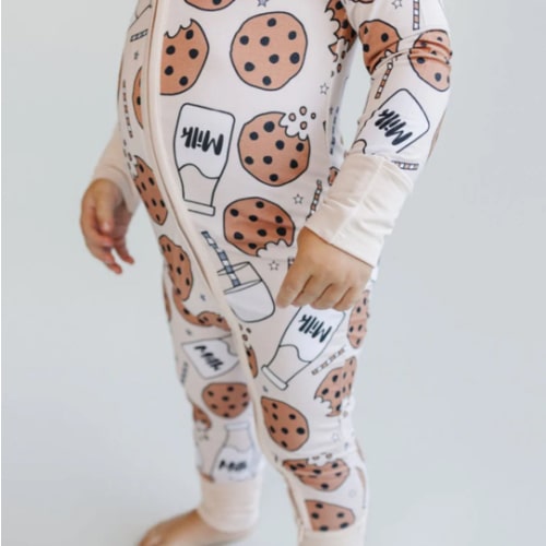 Bamboo Zip Romper | Milk & Cookies
