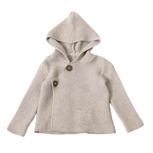 Luxury Baby Gifts | Organic Baby Sweater  | Hooded Knit Cardigan