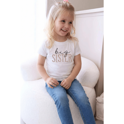 Big Sister Graphic Tee | White- 4T