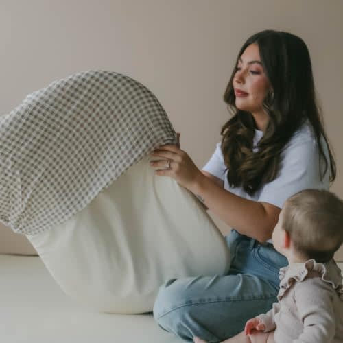 Snuggle Me Universal Lounger Cover 100% Organic Cotton Muslin - Gingham