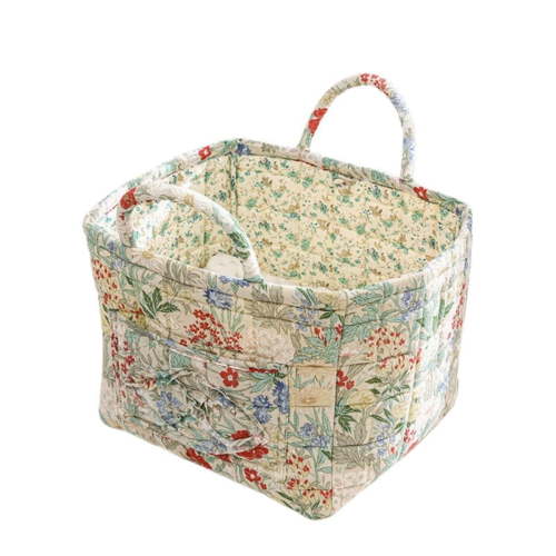 Colorful Flowers Fabric Storage Baskets,Decorative Rectangular Fabric Storage Bin With Handles for Home, Funny Laundry Hamper Clothes Storage Bucket Toy Organizer For Bathroom/Laundry/Bedroom