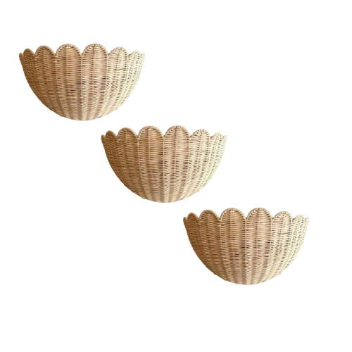 Wall Decor Scalloped Wicker Basket The Original Hand Woven Wall Hanging Basket