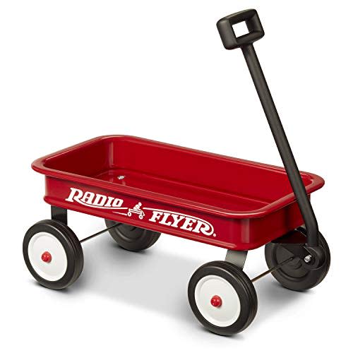 Radio Flyer Mini Classic Red Wagon, 16.5" Tiny Toy Wagon for Kids | Play-Size Version of the Classic, Durable Rolling Wheels & Steel Body, Working Handle, Toys, Crafts & Gift Displays