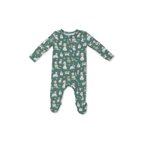 Christmas Dogs Footie One-Piece Pajamas