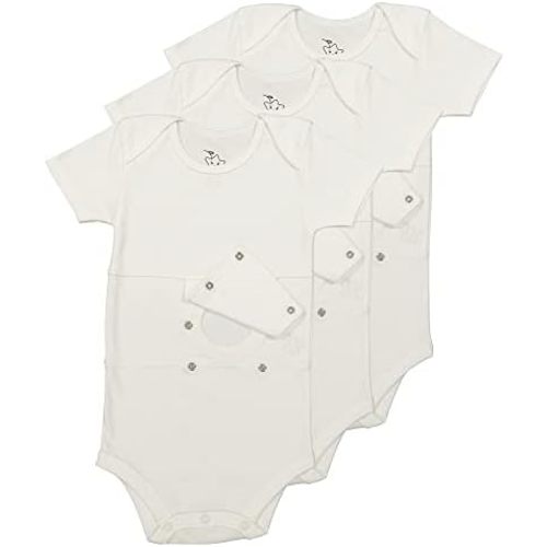 Feeding Tube Undershirt Onesie for Babies, Toddlers and Children(White-3 Pack)