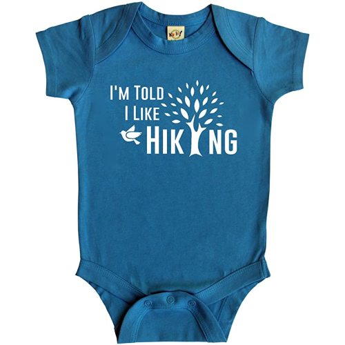I'm Told I Like Hiking Silhouette Baby Bodysuit - Turquoise