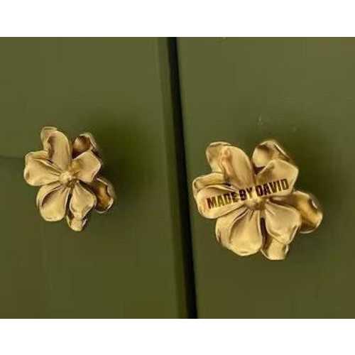Flower solid brass knob,unique cabinet knobs,furniture improvement knobs,Custom Engraved furniture replacement handles,camellia dresser pull