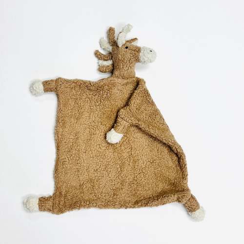 HORSE - Organic SHERPA Lovey Baby Security Blanket Cuddle Cloth