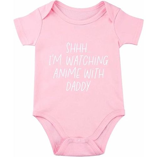 Shh I'm Watching Anime with Daddy Baby Bodysuit Funny Baby Bodysuit Unisex