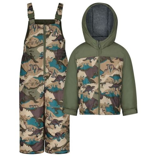 Carter's Boys' Heavyweight 2-piece Skisuit Snowsuit Set, Olive Dino, 7