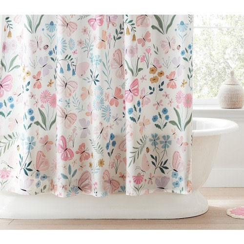 Wildflower Butterfly Shower Curtain