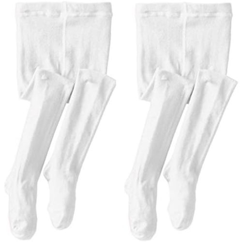 Jefferies Socks Girls Seamless Organic Cotton Dress Tights 2 Pack