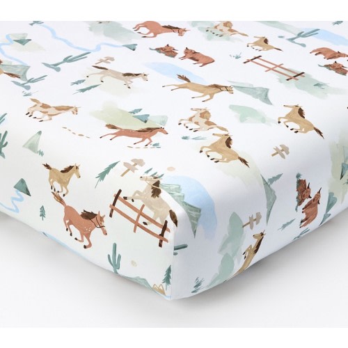 Carter Cowboy Organic Crib Fitted Sheet