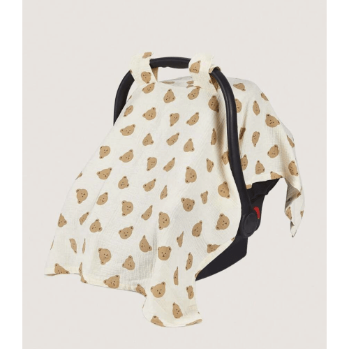Baby Carriage Basket Cover With Cartoon Bear Pattern