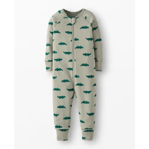 HannaSoft™ Stretch Sleeper - Fir Tree Alligator on Seagrass