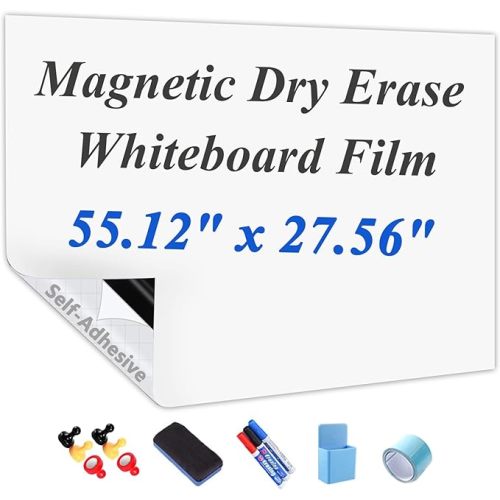 Self-Adhesive Dry Erase Whiteboard Sticker | 55.12" x 27.56" | For Painting Wall