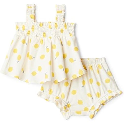 Amazon Essentials x Sofia Grainge Baby Girls' Cotton Sleeveless Shirt and Shorts Play Set