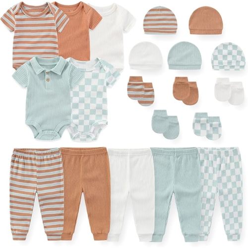 Unisex Baby Boy Girl Bodysuits Sets 20 Pack Cotton Casual New Born Clothes Comfort Infant Outfit Essentials