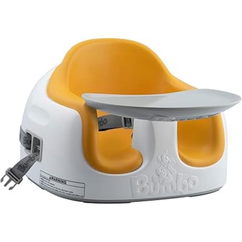 Bumbo Baby Infant Toddler Soft Foam Multi Seat with Tray and Buckle Straps and Buckle Straps, Mimosa