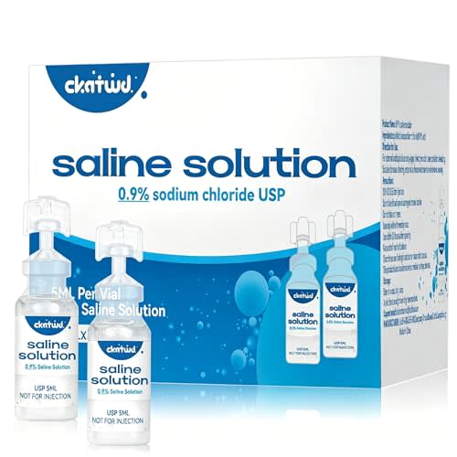 0.9% Saline Solution, Sodium Chloride 0.9% for Nose, 20 Vials 5ml | Normal Saline Solution, For All Ages, Multi-Purpose Daily Cleansing, Single-Use, Disposable Vials, Portable & Travel-Friendly