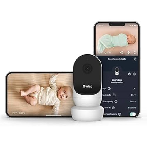 Owlet Cam Smart Video Baby Monitor with Video Camera and Audio - Secure WiFi, 1080p Night Vision, Customize Cry, Sound and Motion Alerts, 2-Way Audio, Mounting kit