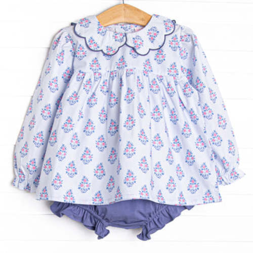 Blue Bud Bouquet Diaper Set, Blue – Stitchy Fish