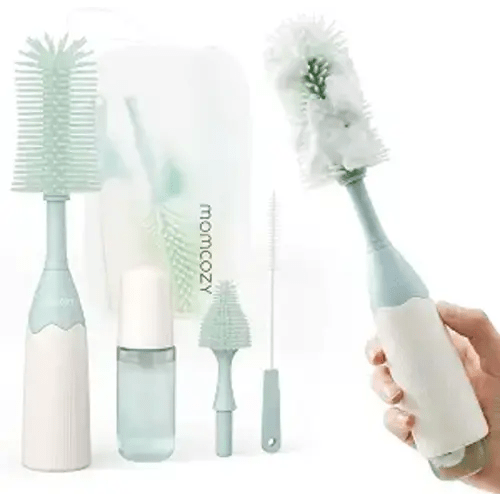 Momcozy Baby Bottle Brush Kit, Push-Press Foam Design, Green