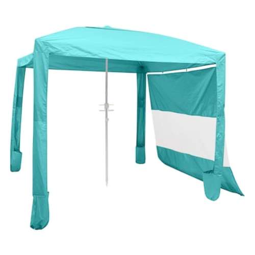 VEVOR Beach Cabana 8 x 8 ft Beach Canopy with Side Wall UPF 50+ Protection Easy Setup Cabana Tent with Sand Pockets Adjustable Height Portable Shade Sun Shelter Umbrella for Family and Friends Green in the Patio Umbrellas department at Lowes.com