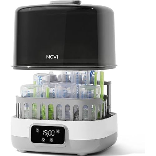 NCVI Baby Bottle Sterilizer and Dryer, 20-Minute Cycle, Up to 8 Bottles