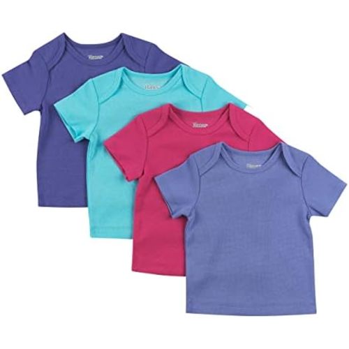 Hanes Baby T-Shirt, Flexy Soft Stretch Shirt, Expandable Shoulder, 4-Pack