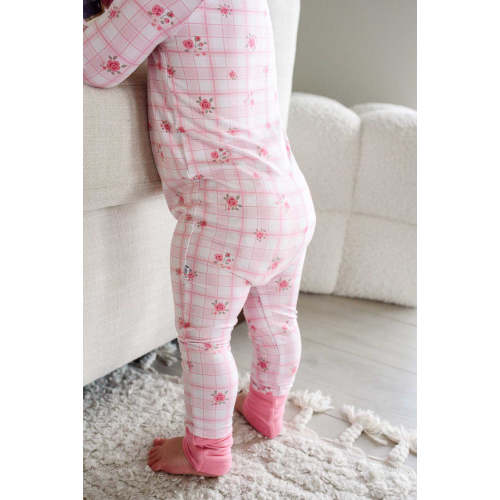 Convertible Zip Romper in Primrose Plaid | Caden Lane
