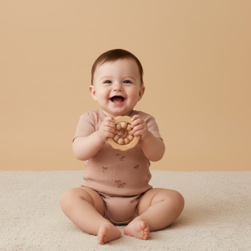 Organic Short Sleeve Bubble Romper - Island Palm