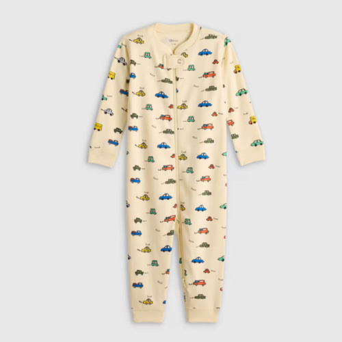 100% Organic Cotton One Piece Pajama - Baby in Cars