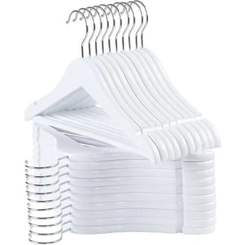 ELONG HOME Kids Hangers, 20 Pack White Baby Hangers for Closet, Premium Children's Clothes Hangers with 360° Swivel Hook