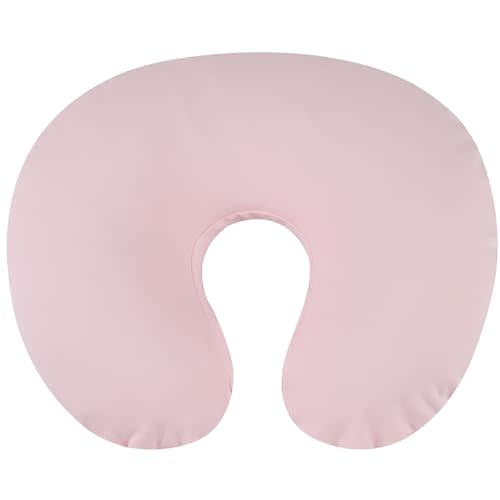 Onacosht 100% Organic Cotton Nursing Pillow Cover Soft Breathable Jersey Feeding Pillow Slipcover Fits Standard Infant Nursing Pillow for Baby Boy and Girl, Pink