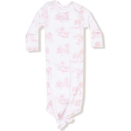 Knotted Gown Farm Toile, Pink - Angel Dear | Maisonette