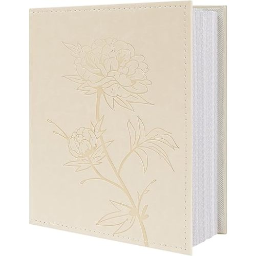 Vienrose Photo Album 200 4×6 Photos Vegan Leather Cover Photo Book Horizontal Pockets for 4×6 Large Capacity Picture Album for Family Wedding Baby Anniversary(200 Pockets Beige)