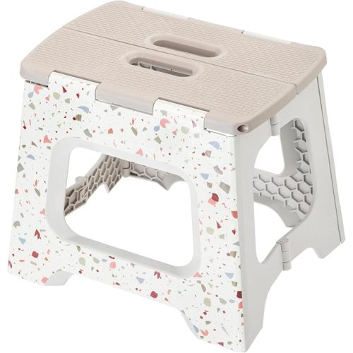 Vigar Compact Folding Step Stool, 12-1/2 Inch, Terrazzo