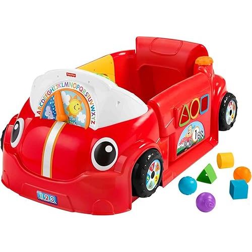 Fisher-Price Laugh & Learn Crawl Around Car, red Interactive Play Center with Smart Stages Learning Content for Babies and Toddlers Ages 6 Months and up (Amazon Exclusive)
