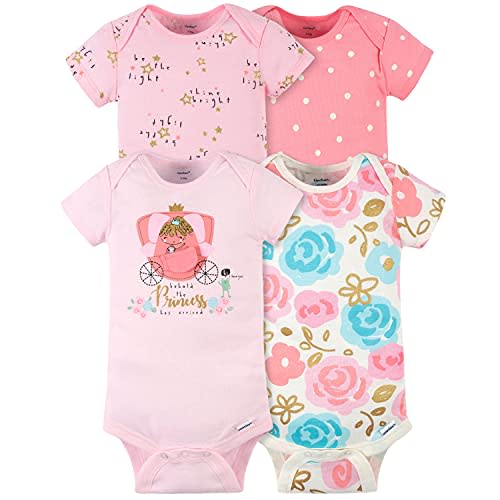 Gerber baby-girls 4-pack Short Sleeve Onesies Bodysuits