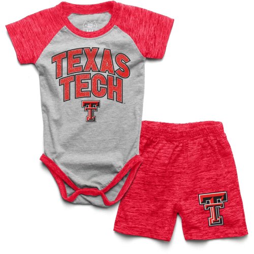 Wes and Willy Infant Boys' Texas Tech University Cloudy Yarn Creeper Set