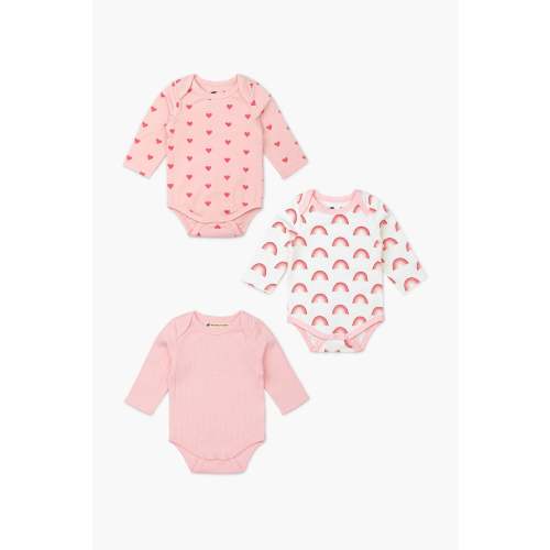 3-Pack Long Sleeve Bodysuits - Organic Baby Clothes - Monica + Andy