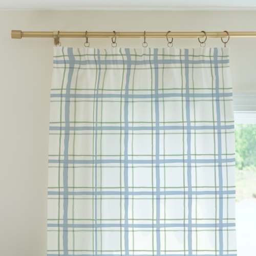 Windsor Check curtain panel $160 + $30 blackout liner