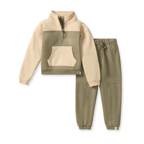Quarter Zip Collar Sweatshirt Set – Burt's Bees Baby