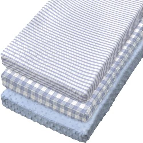 Smoothnovelty 3 Pcs Stripe Baby Changing Pad Covers, Changing Table Cover