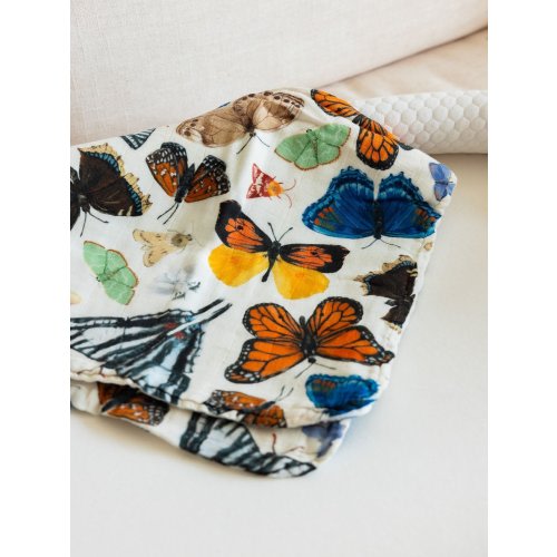 Flutter Friends Butterfly Baby Burp Cloths – Muslin Set of 2 - 1canoe2